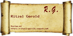 Ritzel Gerold névjegykártya